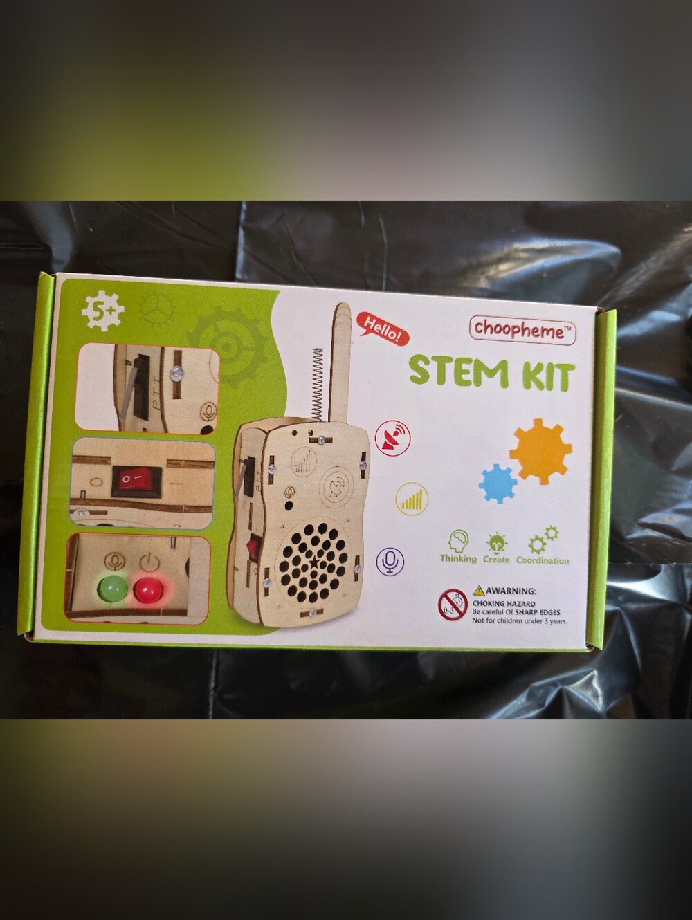 STEM Kids Wooden Walkie Talkie Toy - Natural Wood